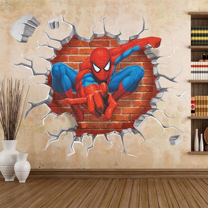 3D Hole Famous Spiderman Wall Stickers