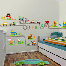 Load image into Gallery viewer, Cartoon Cars Highway Track Wall Stickers For Kids Rooms