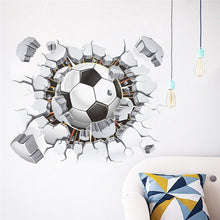 Load image into Gallery viewer, Broken Wall Football 3D Vivid Wall Stickers
